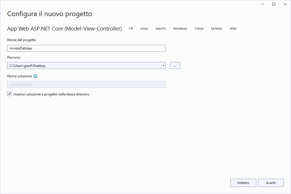 ASP.NET CORE - Invio dei dati al controller con AJAX e convalida dei dati di un form