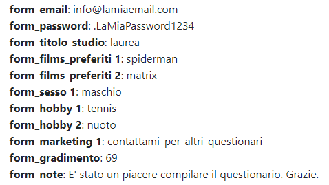 Mettiti alla prova: processare i dati di un modulo