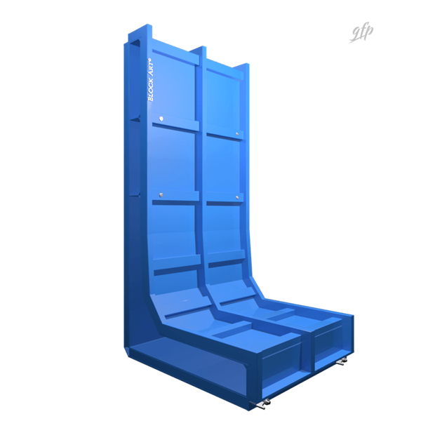 Logo Block Art e rendering 3D delle casseforme