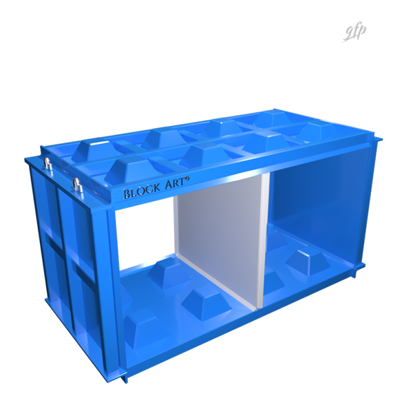 Logo Block Art e rendering 3D delle casseforme