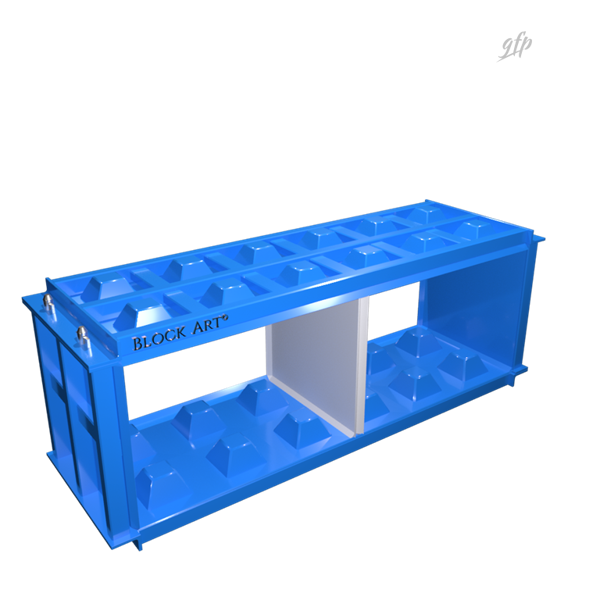 Logo Block Art e rendering 3D delle casseforme