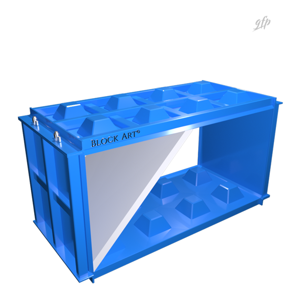 Logo Block Art e rendering 3D delle casseforme