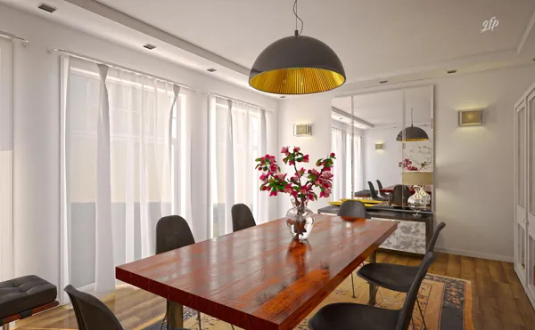 Rendering sala da pranzo